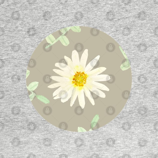 Daisy | Watercolor | Art | Pattern | Grey by Harpleydesign